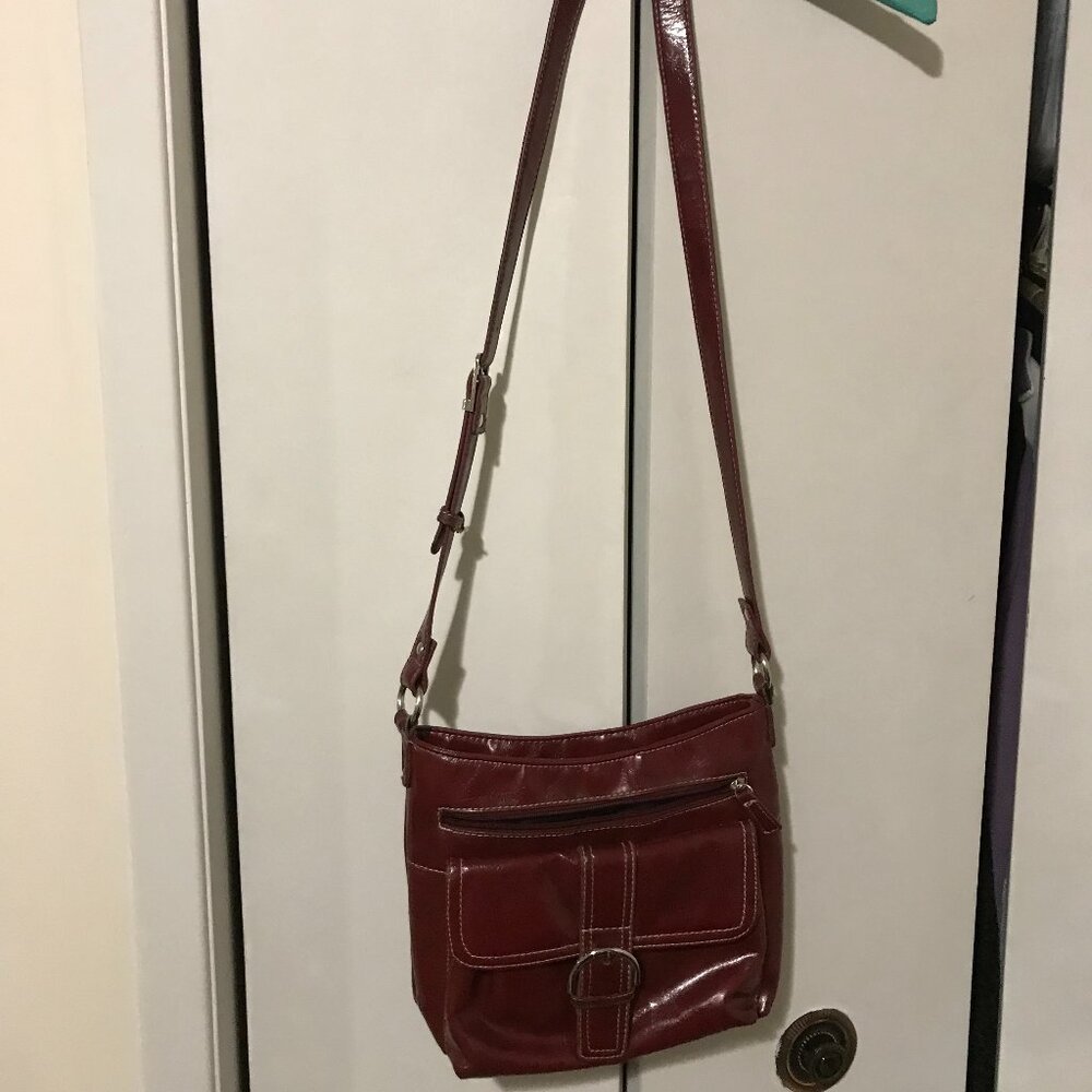 Minelli Ladies Burgundy Shoulder Bag